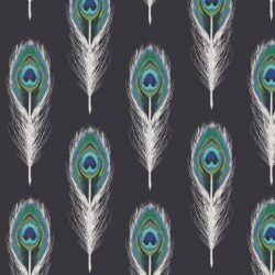Alternative view of Art Gallery Fabrics - Plumage Mirrors Noir DCD-31603