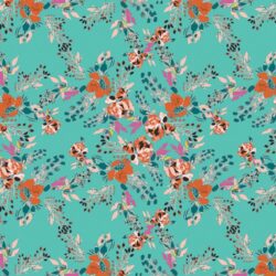 Alternative view of Art Gallery Fabrics - Episodic Blooms Aqua VRT-21804