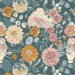 Alternative view of Art Gallery Fabrics - Owl Things Floral WLW35600