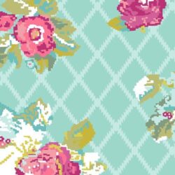 Alternative view of Art Gallery Fabrics - Petalbit Trellis Aqua GRI-40406