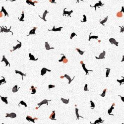 Alternative view of Art Gallery Fabrics - Pumpkin & Catnip EER31013