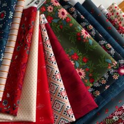 Curated Fat Quarter Bundle | 14 Fat Quarters | Hand Selected Christmas Colors Bundle Art Gallery Fabrics AGF Quilting Bundle